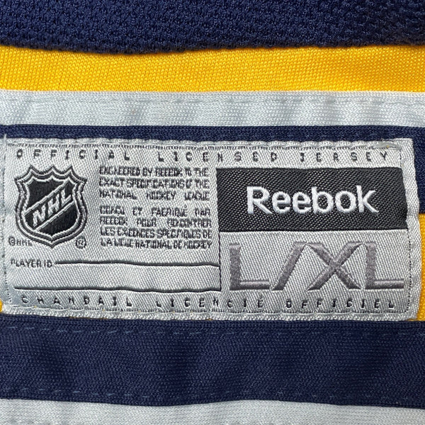 Reebok Buffalo Sabres Youth Boy's Navy Blue and Yellow NHL Jersey Sz L-XL