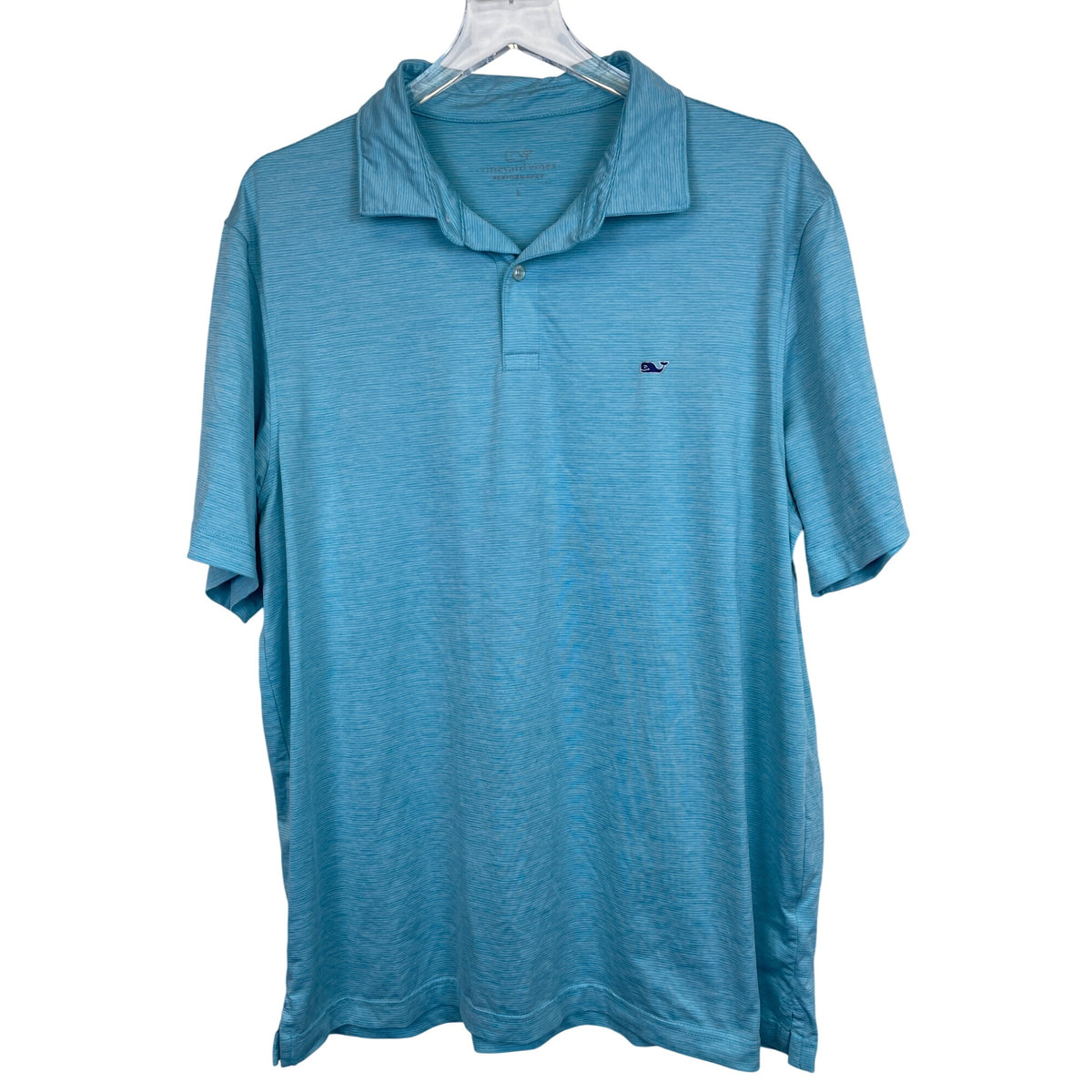 Vineyard Vines Mens Light Blue Performance Polo Short Sleeve Shirt Size L