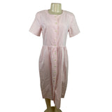 Vintage Talbots Pink Button-Down Short Sleeve Midi Dress With Pockets Sz 4P