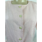 Vintage Talbots Pink Button-Down Short Sleeve Midi Dress With Pockets Sz 4P