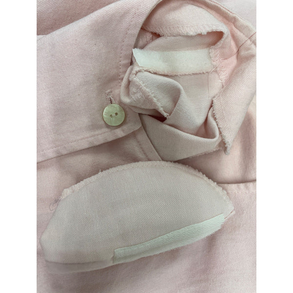 Vintage Talbots Pink Button-Down Short Sleeve Midi Dress With Pockets Sz 4P