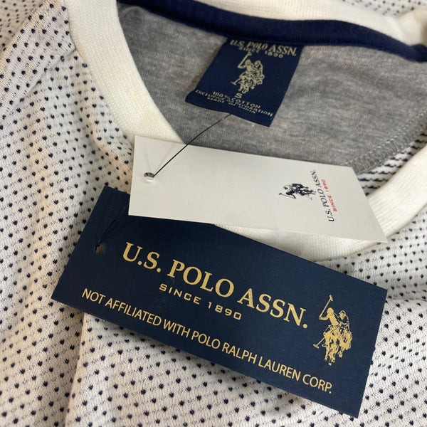 U.S. Polo Assn. Men's White Polka Dot Short Sleeve T Shirt Size S - New