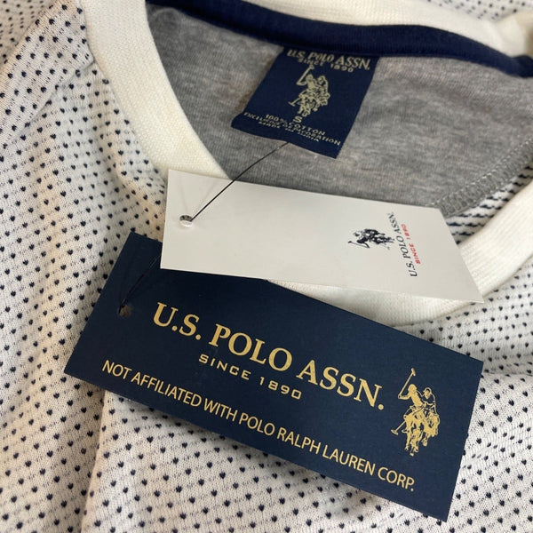 U.S. Polo Assn. Men's White Polka Dot Short Sleeve T Shirt Size S - New