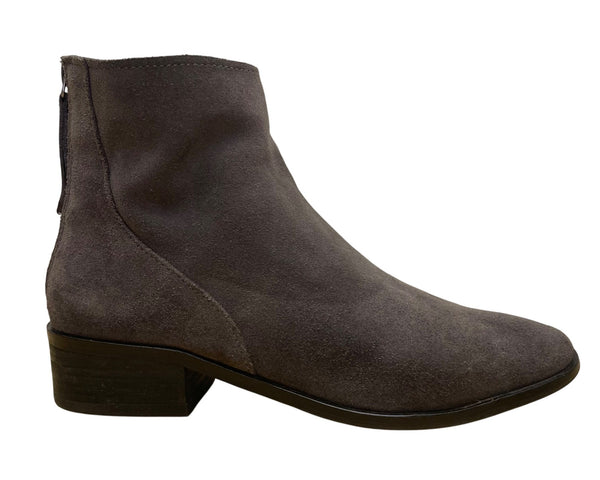 Dolce Vita Women’s Gray Suede With Back Zipper Block Heel Ankle Boots Size 8