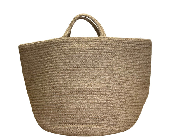 Handcrafted Woven Jute With Sturdy Handles & Spacious Interior Bucket Tote Bag