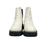 Marc Fisher Ivory White Leather/Textile Womens Chelsea Boots Size 7M