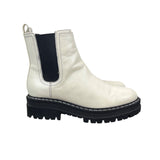 Marc Fisher Ivory White Leather/Textile Womens Chelsea Boots Size 7M