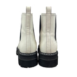 Marc Fisher Ivory White Leather/Textile Womens Chelsea Boots Size 7M