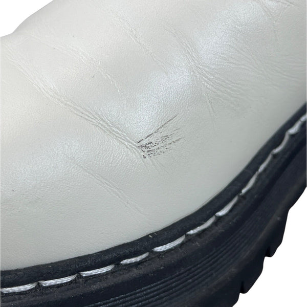 Marc Fisher Ivory White Leather/Textile Womens Chelsea Boots Size 7M