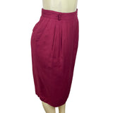 Liz Claiborne Women's Wine Red Classic Pencil Shape Pleated Skirt Sz 10