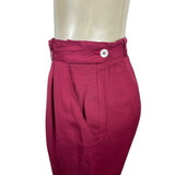 Liz Claiborne Women's Wine Red Classic Pencil Shape Pleated Skirt Sz 10