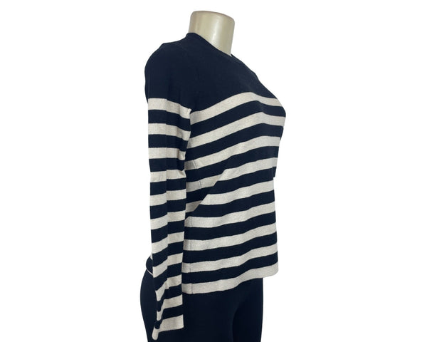 Ann Taylor Women's Factory Black & White Striped Long sleeve Sweater Sz SP