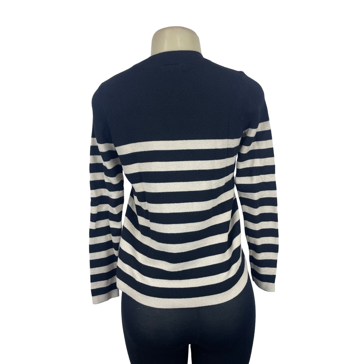 Ann Taylor Women's Factory Black & White Striped Long sleeve Sweater Sz SP