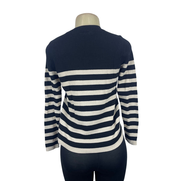 Ann Taylor Women's Factory Black & White Striped Long sleeve Sweater Sz SP