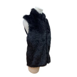 KIKIT Studio Womens Black Faux Fur Vest Full Zip Size L