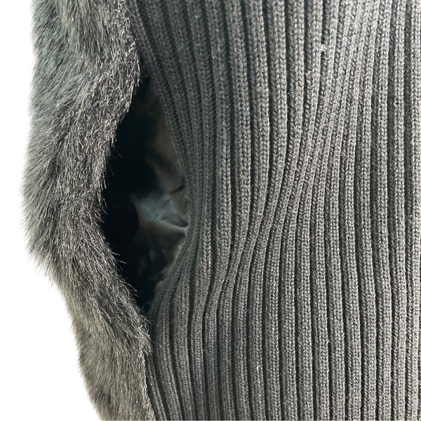 KIKIT Studio Womens Black Faux Fur Vest Full Zip Size L