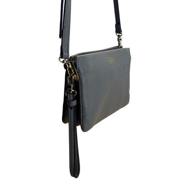 Vince Camuto Women’s Gray Leather With Dual Compartments Crossbody Bag Sz S