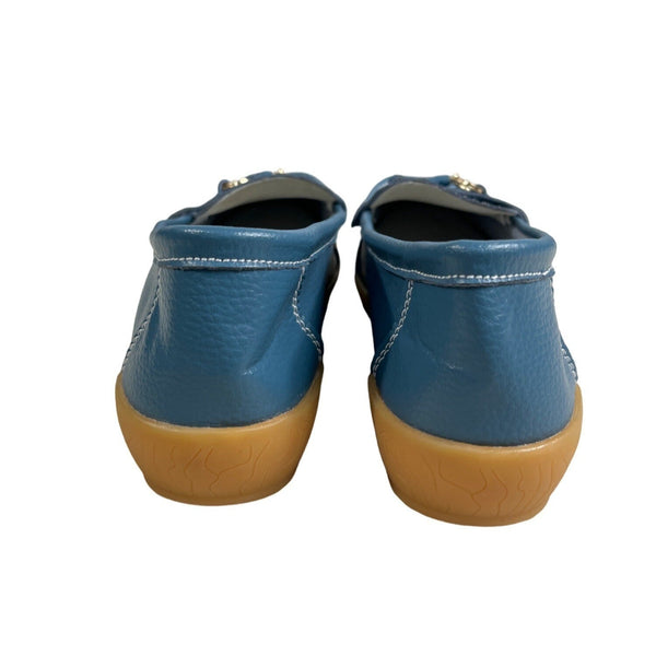 Unbranded Blue Faux Leather Comfortable Tassel Loafers Slip-On Shoes Sz 40 - New