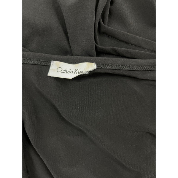 Calvin Klein Black Ruched Stretch Dress Womens