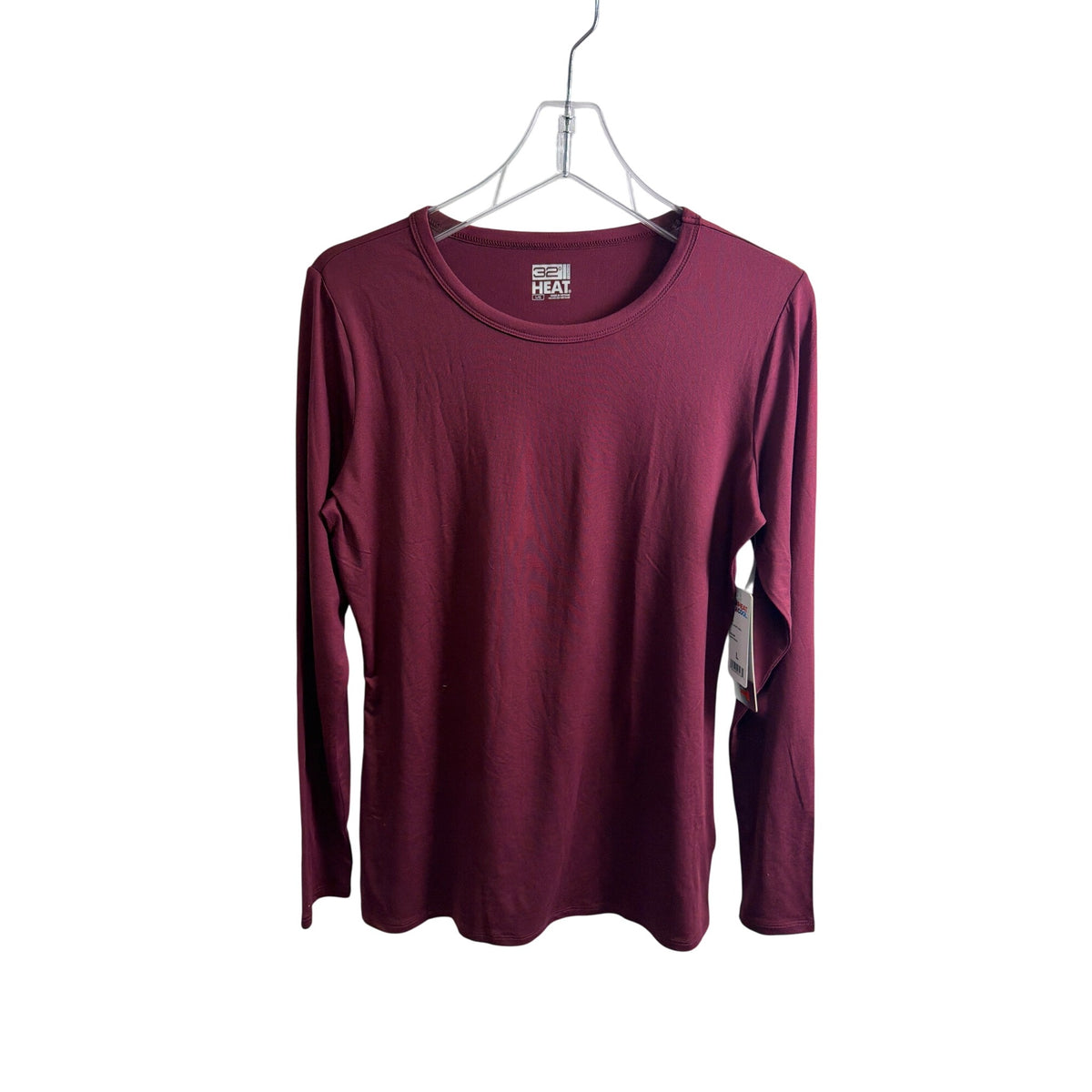 32 Degrees Womens Burgundy Polyester/Spandex Long Sleeve Crew Neck Thermal Top Size L 32 Degrees Womens Burgundy Polyester/Spandex Long Sleeve Crew Neck Thermal Top Size L