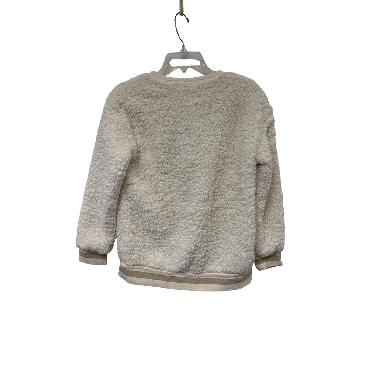 Gap Kids Ivory Sherpa Pullover Sweater Ribbed Trim Cozy Fleece Size XS Warm