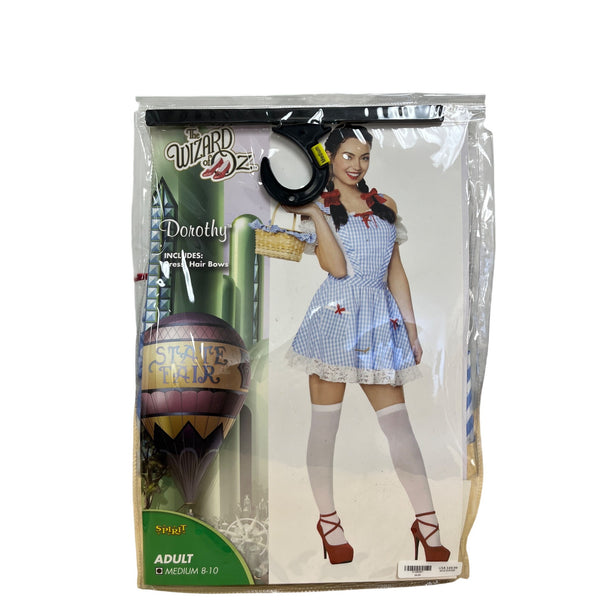 Spirit Womens Blue & White Dorothy Costume Dress Hair Bows Medium 8-10 The Wizard Of Oz