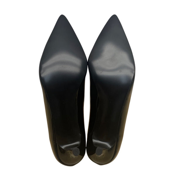 YDN Women’s Black Patent Faux Leather Pointed Toe Kitten Heel Pumps Size 7 - New