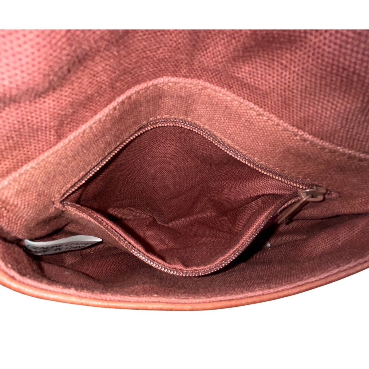 G.H. Bass & Co. Womens Brown Leather Crossbody Small Saddle Bag Adjustable Strap