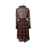 Albert Nipon Collectibles Striped Ruffled Neck Womens Top and Skirt Set Sz 4