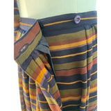 Albert Nipon Collectibles Striped Ruffled Neck Womens Top and Skirt Set Sz 4