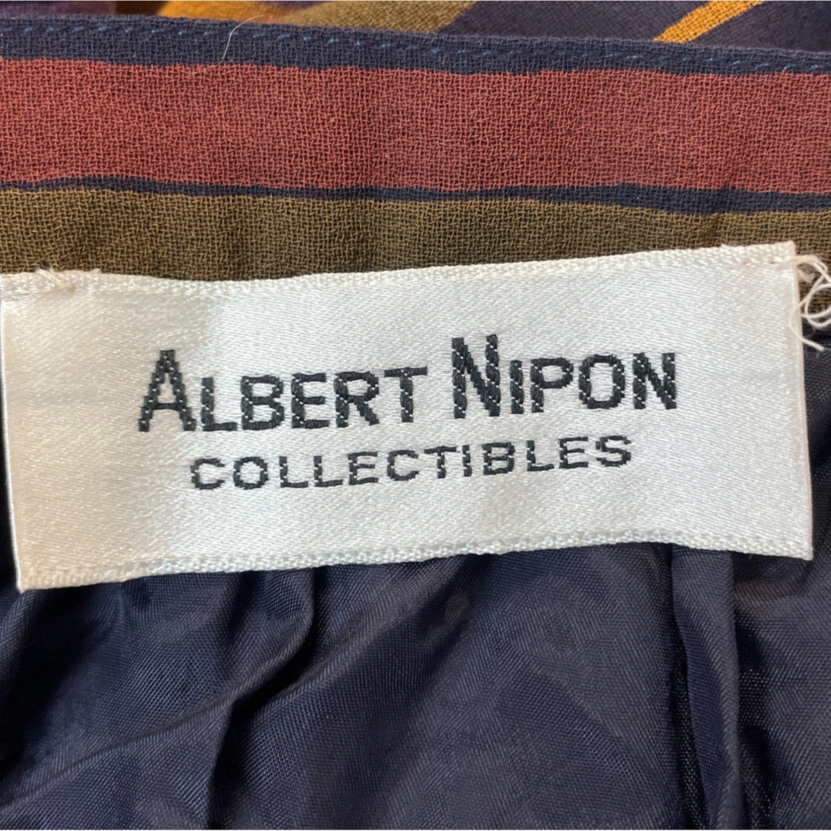 Albert Nipon Collectibles Striped Ruffled Neck Womens Top and Skirt Set Sz 4