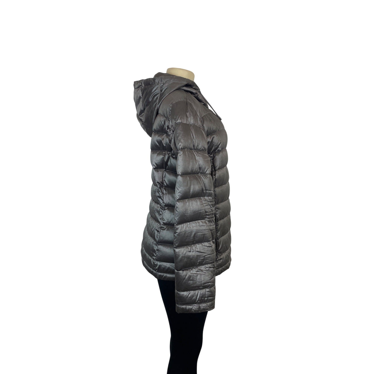 Andrew Marc Womens Packable Lightweight Down Puffer Jacket With Hood Sz L