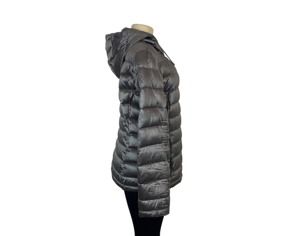 Andrew Marc Womens Packable Lightweight Down Puffer Jacket With Hood Sz L