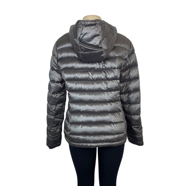 Andrew Marc Womens Packable Lightweight Down Puffer Jacket With Hood Sz L