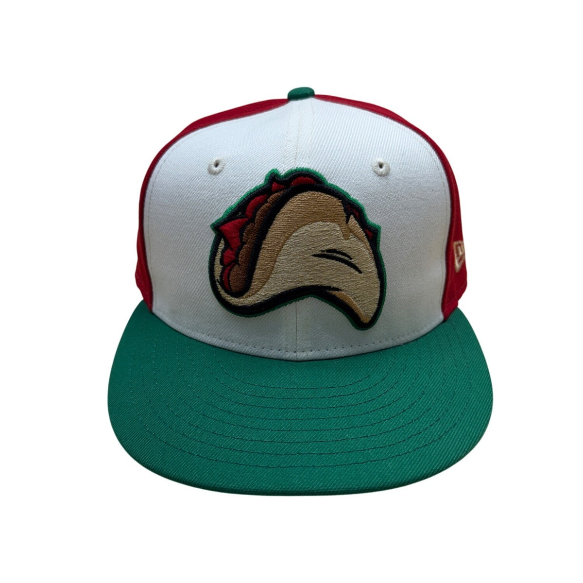 Fresno Grizzlies MiLB Taco Theme Night 59Fifty New Era Red/White/Green Sz 7 1/4