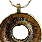JBK Womens Gold Tone Donut Pendant Necklace With Black Enamel & Chain 18-22 Inch