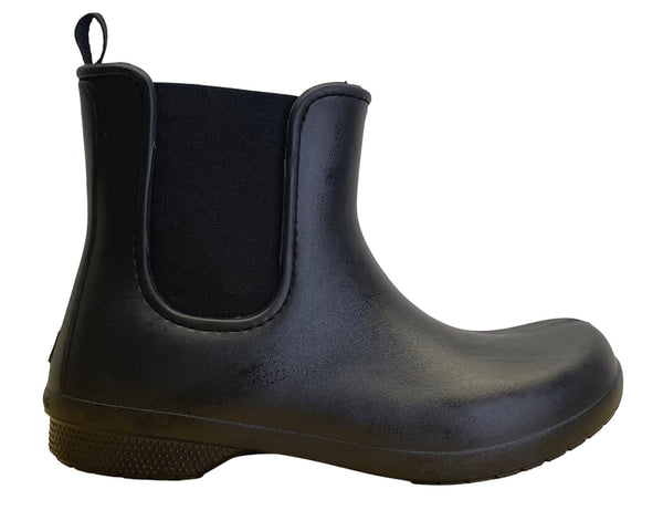 Crocs Women’s Black Elastic Side Panels Waterproof Chelsea Rain Boots Size W9