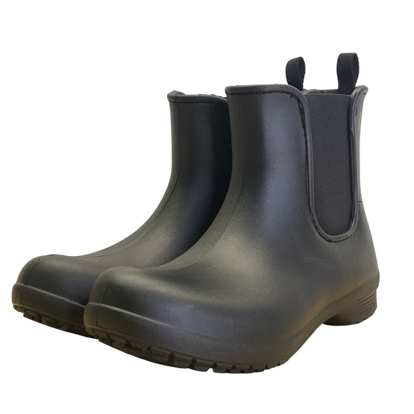 Crocs Women’s Black Elastic Side Panels Waterproof Chelsea Rain Boots Size W9