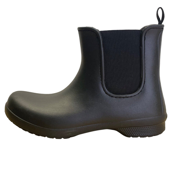 Crocs Women’s Black Elastic Side Panels Waterproof Chelsea Rain Boots Size W9