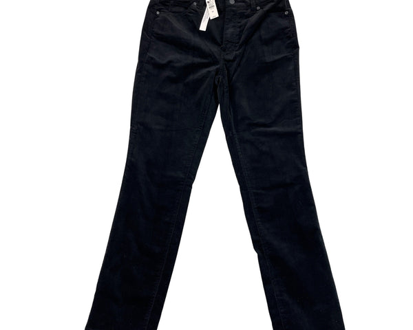 Talbots Black Corduroy Straight Leg Pants Petite Slimming Fit Size 8P- New