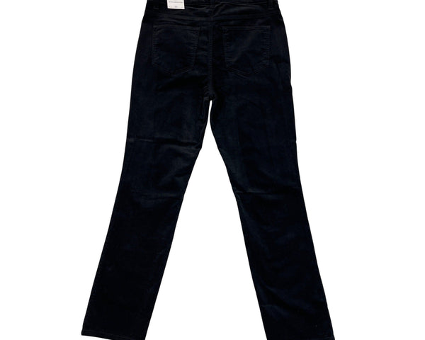 Talbots Black Corduroy Straight Leg Pants Petite Slimming Fit Size 8P- New