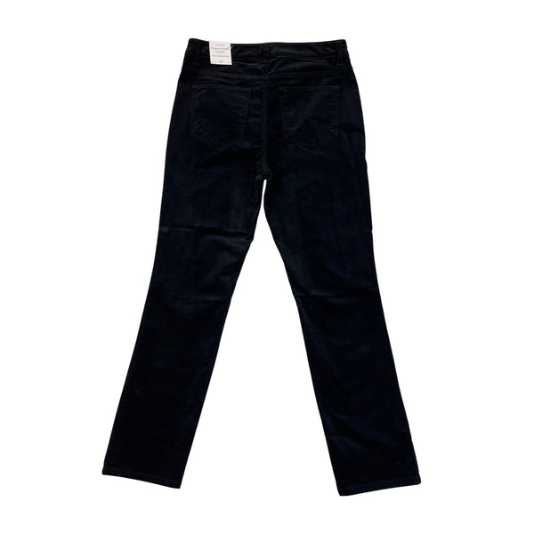 Talbots Black Corduroy Straight Leg Pants Petite Slimming Fit Size 8P- New