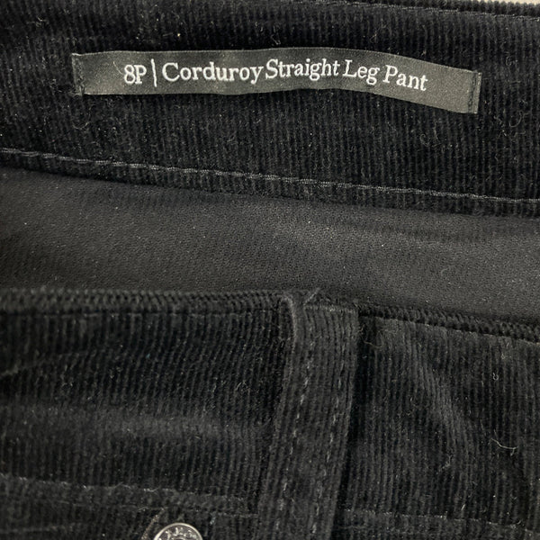 Talbots Black Corduroy Straight Leg Pants Petite Slimming Fit Size 8P- New