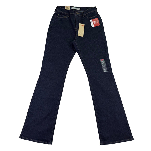 Levis Womens Dark Wash Denim Bootcut Jeans Mid Rise Slimming Size 10 Medium Fit
