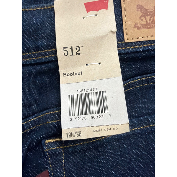 Levis Womens Dark Wash Denim Bootcut Jeans Mid Rise Slimming Size 10 Medium Fit