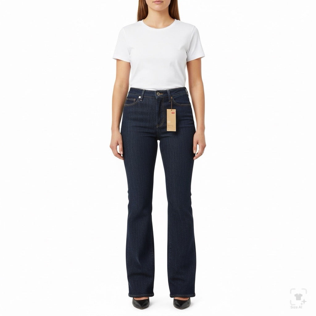 Levis Womens Dark Wash Denim Bootcut Jeans Mid Rise Slimming Size 10 Medium Fit