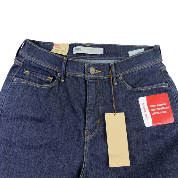 Levis Womens Dark Wash Denim Bootcut Jeans Mid Rise Slimming Size 10 Medium Fit
