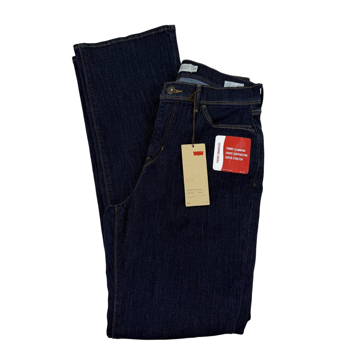 Levis Womens Dark Wash Denim Bootcut Jeans Mid Rise Slimming Size 10 Medium Fit