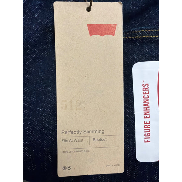 Levis Womens Dark Wash Denim Bootcut Jeans Mid Rise Slimming Size 10 Medium Fit