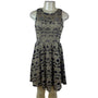 G1 Biu Womens Black & Gold Lace Sleeveless Fit & Flare Dress